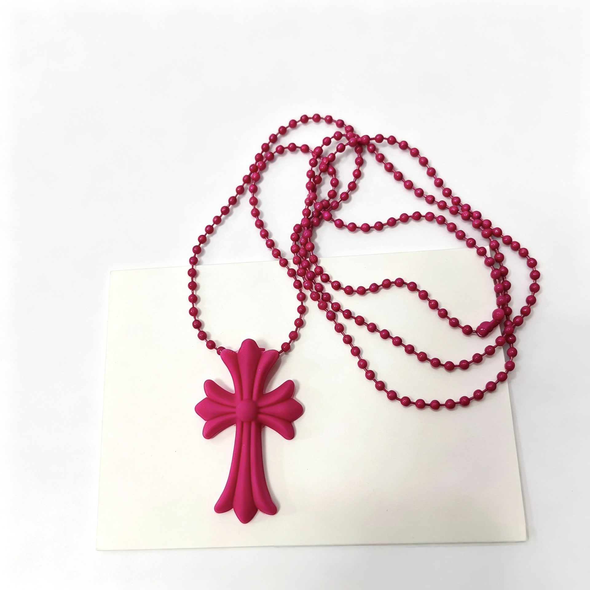 Chrome Hearts Colorful Cross and Heart Shaped Necklaces